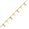 Cross & Our Lady of Guadalupe Medal Charm Bracelet in 14K Yellow Gold Solid thumb 0