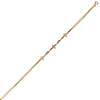 Tri Open-Cut Sidways Cross Bracelet in 14K Tricolor Gold Solid thumb 1