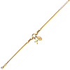 Dangling Cross & Our Lady of Guadalupe Medal Charm Bracelet in 14K Yellow Gold thumb 1
