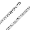 5.5mm 14K White Gold Solid Fancy Rectangle Link Cable Chain Necklace 20-30in thumb 0