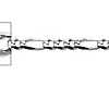 3mm 14K White Gold Figaro Link Chain Bracelet 7in thumb 1