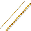 1.9mm 14K Yellow Gold Solid Moon Cut Ball Chain Necklace 16-22inch thumb 0