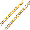 6.3mm 14K Two-Tone Gold Solid Concave Diamond-Cut Mariner Chain Bracelet - Light 8in thumb 0