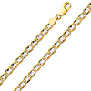 5.3mm 14K Two-Tone Gold Solid Concave Diamond-Cut Mariner Chain Bracelet - Light 7.5in thumb 0