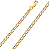 3.5mm 14K Two-Tone Gold Solid Concave Diamond-Cut Mariner Chain Bracelet - Light 7in thumb 0