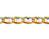 3.5mm 14K Two-Tone Gold Solid Concave Diamond-Cut Mariner Chain Bracelet - Light 7in thumb 1