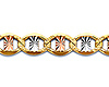 5.4mm 14K Tricolor Gold Solid Star Diamond-Cut Mariner Chain Bracelet 7.5in thumb 1