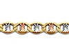 4.3mm 14K Tricolor Gold Solid Star Diamond-Cut Mariner Chain Bracelet 7.5in thumb 1