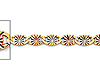 3.1mm 14K Tricolor Gold Solid Round Star Diamond-Cut Valentino Chain Bracelet 7in thumb 1