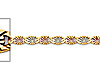2.3mm 14K Tricolor Gold Solid Round Star Diamond-Cut Valentino Chain Necklace 16-24in thumb 1