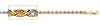 2.3mm 14K Tricolor Gold Solid Round Star Diamond-Cut Valentino Chain Necklace 16-24in thumb 1
