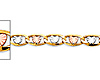 3.2mm 14K Tricolor Gold Solid Heart Star Diamond-Cut Valentino Chain Bracelet 7in thumb 1
