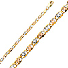 3.2mm 14K Tricolor Gold Solid Floral Diamond-Cut Valentino Chain Bracelet 7in thumb 0