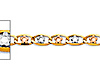 3.2mm 14K Tricolor Gold Solid Floral Diamond-Cut Valentino Chain Bracelet 7in thumb 1