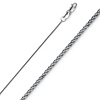 0.9mm 14K White Gold Round Braided Spiga Wheat Chain Necklace 16-22in thumb 0