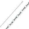 1.2mm 14K White Gold Twisted Snail Chain Necklace 16-22in thumb 0
