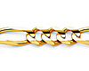 6mm 14K Yellow Gold Men's Figaro Link Chain Bracelet 8in thumb 1