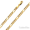 4mm 18K Yellow Gold Solid Figaro Link Chain Necklace 16-30in thumb 0