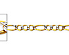2.5mm 14K Two-Tone Gold White Pave Figaro Link Chain Bracelet 7in thumb 1