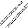 7mm 18K White Gold Men's Concave Curb Cuban Link Chain Necklace 22-30in thumb 0