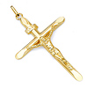 Large Tapered Crucifix Pendant in 14K Yellow Gold - Classic thumb 0