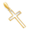 Small Latin Open Cross Pendant in 14K Yellow Gold thumb 0