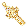 Small Holy Spirit Dove Cross Pendant in 14K Yellow Gold thumb 0