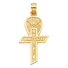 Small My Baptism in Spanish Text Cross Pendant in 14K Yellow Gold thumb 1