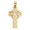 Small Holy Spirit Dove Cross Pendant in 14K Yellow Gold thumb 1