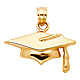 Graduation Cap Charm Pendant in 14K Yellow Gold - Mini thumb 1