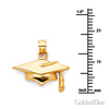 Graduation Cap Charm Pendant in 14K Yellow Gold - Mini thumb 2
