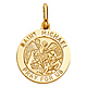 Petite Saint Michael Round Medal Pendant in 14K Yellow Gold thumb 1