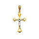 Polished 14K Two-Tone Gold Crucifix Pendant thumb 1