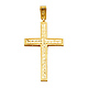 Large 14K Yellow Gold Diamond-Cut Weave Cross Pendant thumb 1