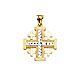 14K Two-Tone Gold Jerusalem Cross Religious Pendant thumb 1