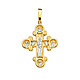 14K Two-Tone Gold Four-Way Cross Religious Pendant thumb 1