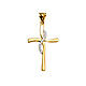 Contemporary 14K Two-Tone Gold Cross Religious Pendant thumb 1