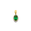Mini Halo Birthstone Oval Solitaire CZ Pendant in 14K Yellow Gold thumb 0