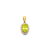Mini Halo Birthstone Oval Solitaire CZ Pendant in 14K Yellow Gold thumb 0