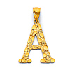 Small Nugget Uppercase Initial Pendant in 14K Yellow Gold thumb 0