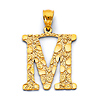 Small Nugget Uppercase Initial Pendant in 14K Yellow Gold thumb 1