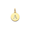 Mini Circle Medal Cutout Initial Pedant in 14K Yellow Gold thumb 0