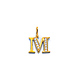 Mini Semi-Lined CZ Initial Pendant in 14K Yellow Gold thumb 1