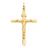 Large Tapered Crucifix Pendant in 14K Yellow Gold - Classic thumb 1