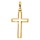 Small Latin Open Cross Pendant in 14K Yellow Gold thumb 1