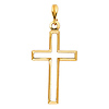 Small Latin Open Cross Pendant in 14K Yellow Gold thumb 1