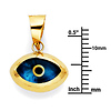 Blue Evil Eye Charm Pendant in 14K Yellow Gold - Mini thumb 1