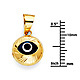 Diamond-Cut Round Evil Eye Charm Pendant - Mini thumb 1