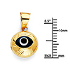 Diamond-Cut Round Evil Eye Charm Pendant - Mini thumb 1
