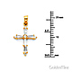 Petite Tapered Baguette CZ Cross Pendant in 14K Yellow Gold thumb 1